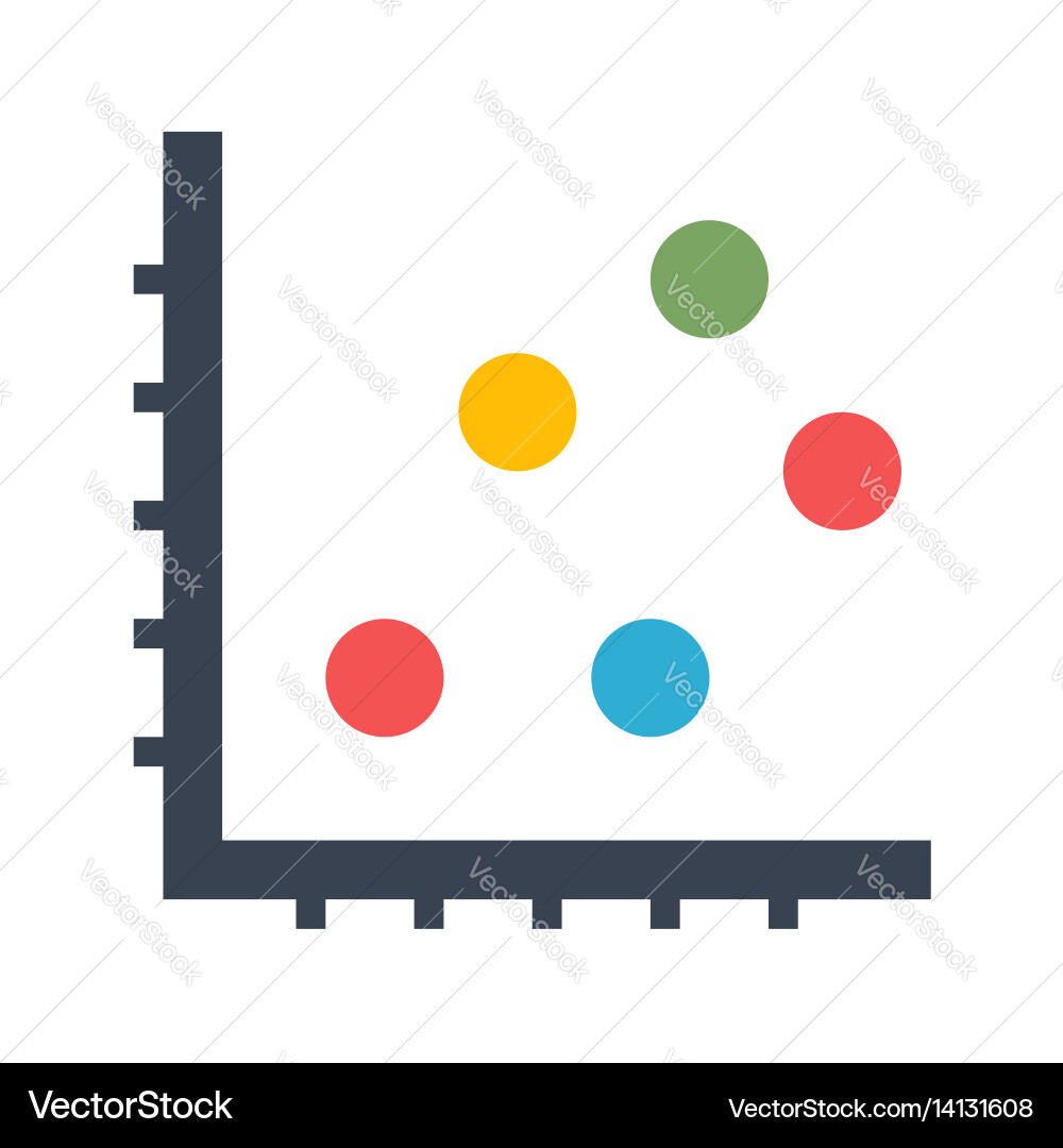 Dot Chart Icon - Data Visualization vector image
