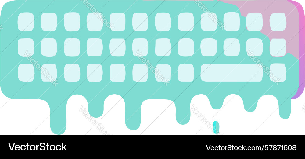 Dripping keyboard abstract digital decay design vector image