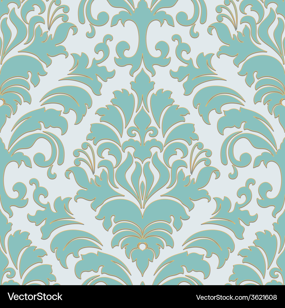 Elegant Damask Swirl Pattern vector image