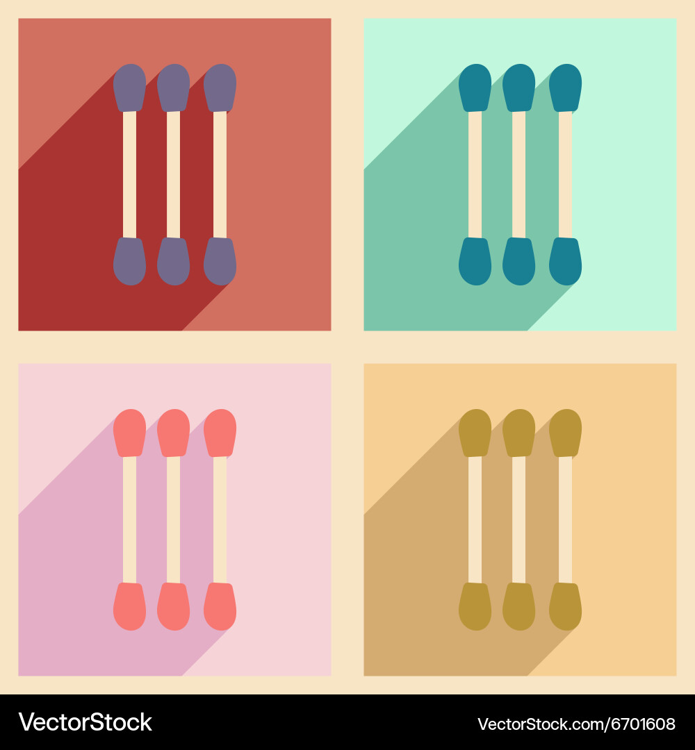 Flat with shadow concept and mobile application vector image