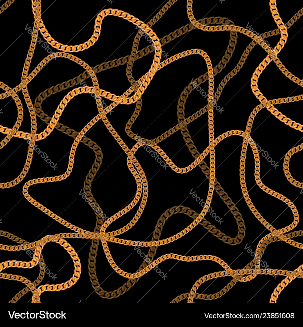 Gold Chain Seamless Pattern vector image
