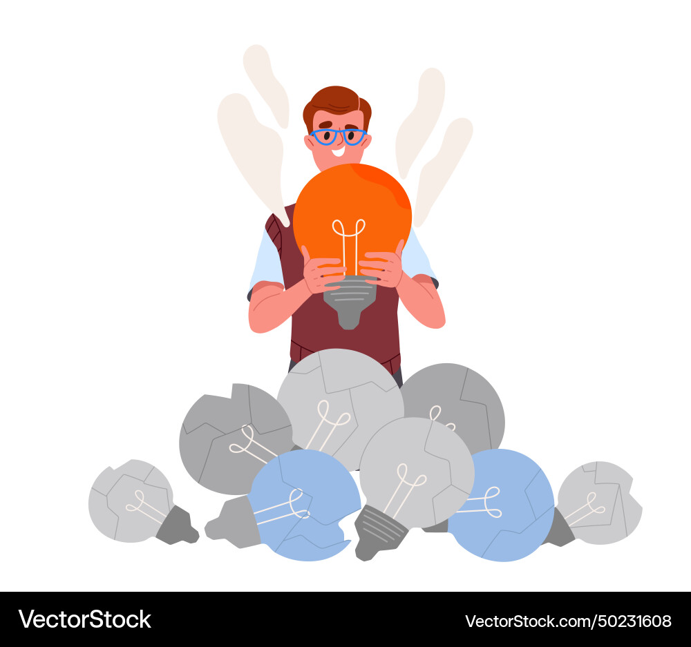 Man with brainstorm concept Vector Image