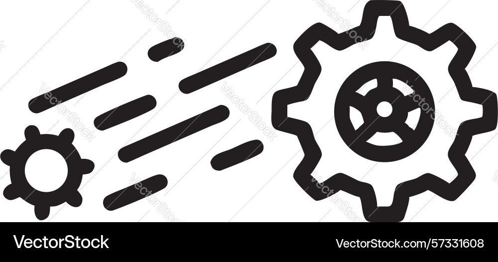 Moving gear icon for progress and automation vector image