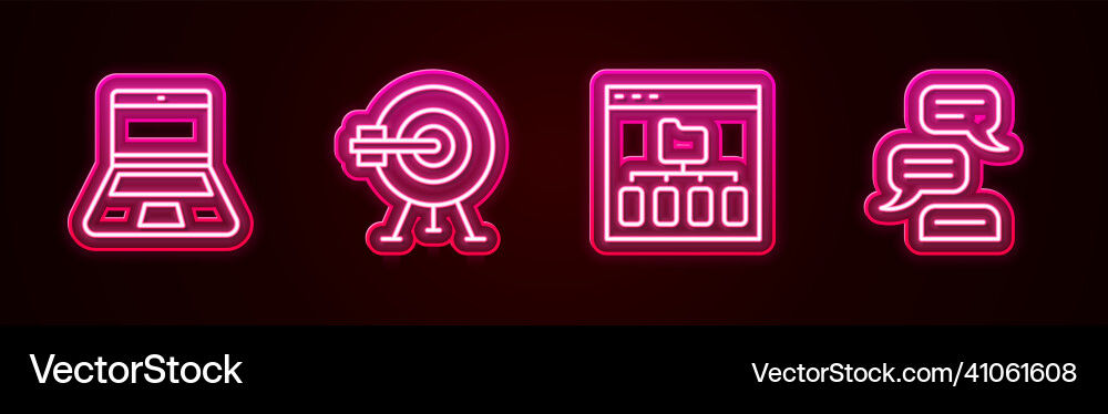 Set line laptop target with arrow browser files Set line laptop target with arrow browser files Vector Image