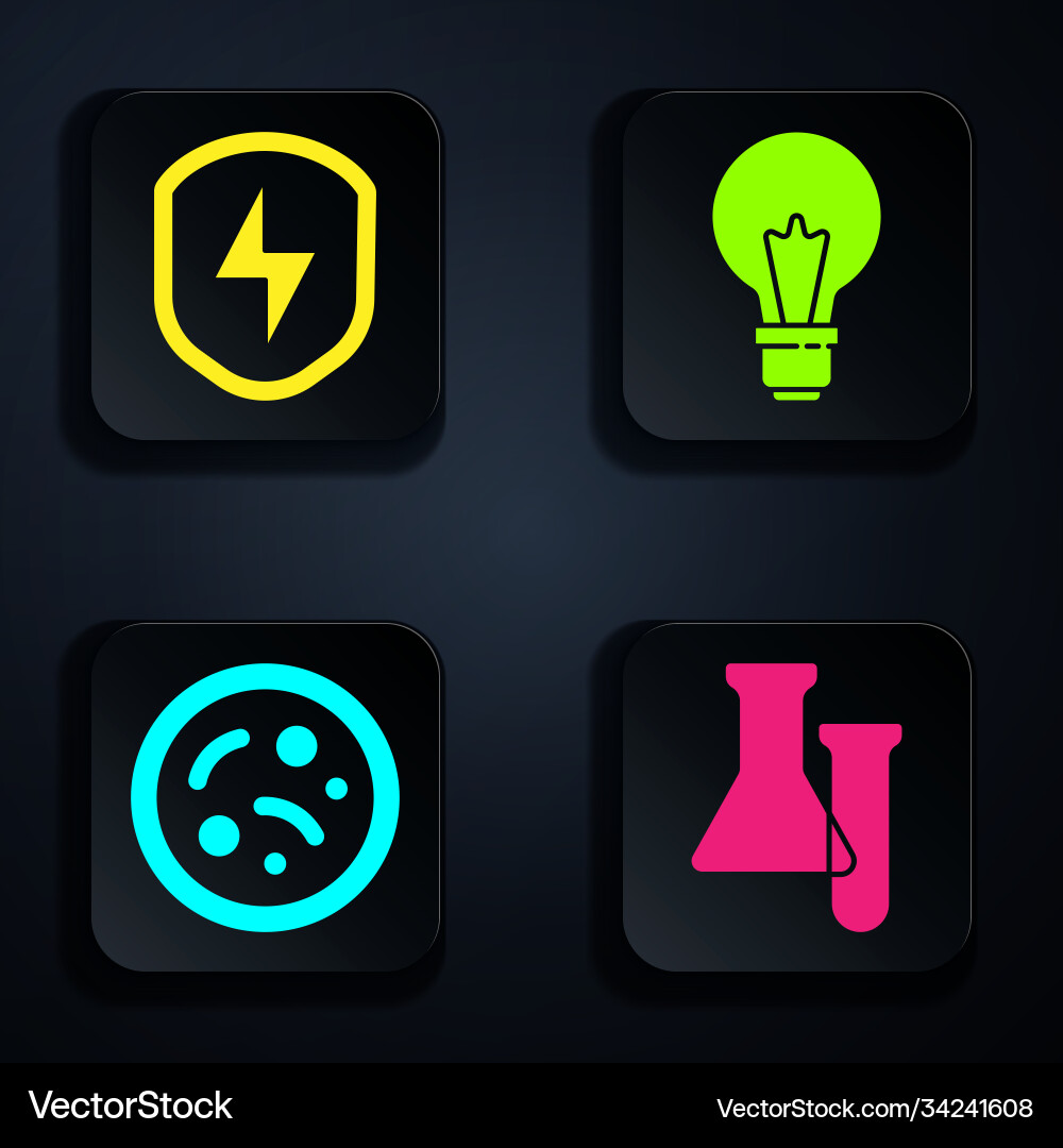 Set test tube and flask secure shield Set test tube and flask secure shield Vector Image