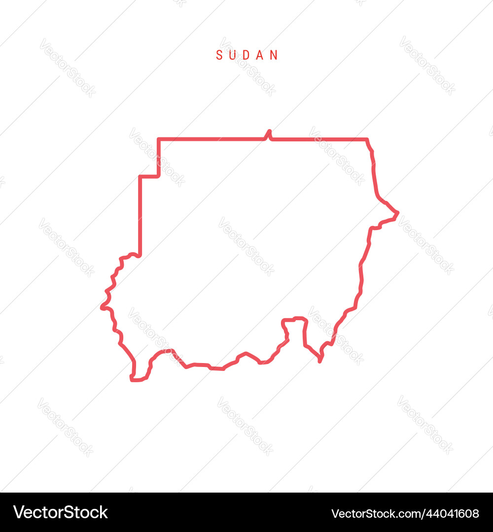 Sudan editable outline map Sudan editable outline map vector image