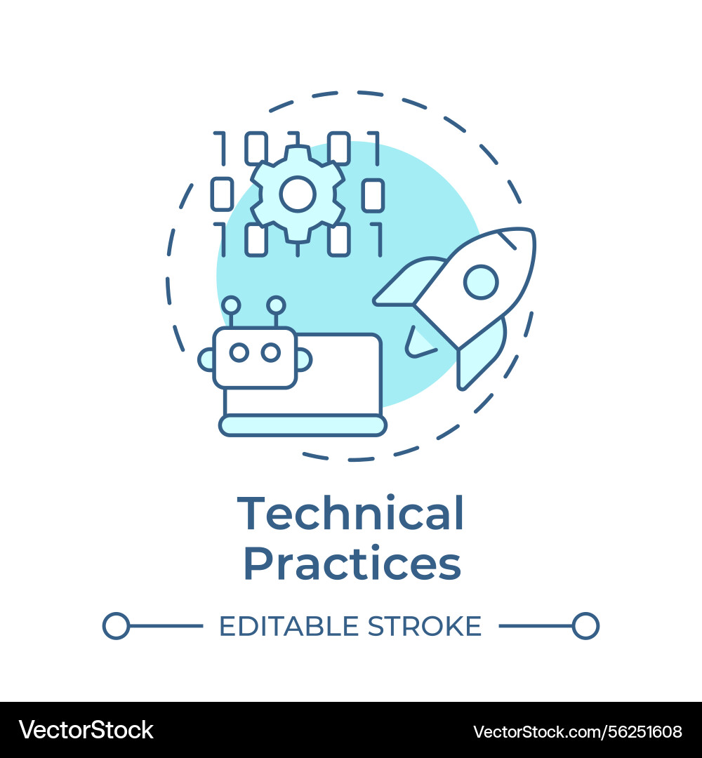 Technical practices soft blue concept icon vector image