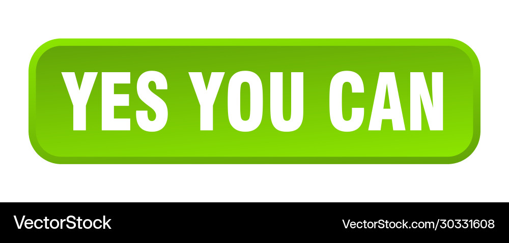 Yes you can button square 3d push Vector Image