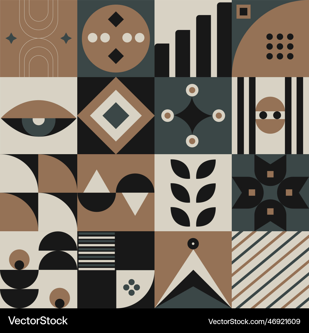 Abstract geometric pattern design in retro style vector image