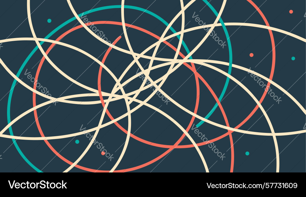 Abstract intersecting circular lines pattern vector image