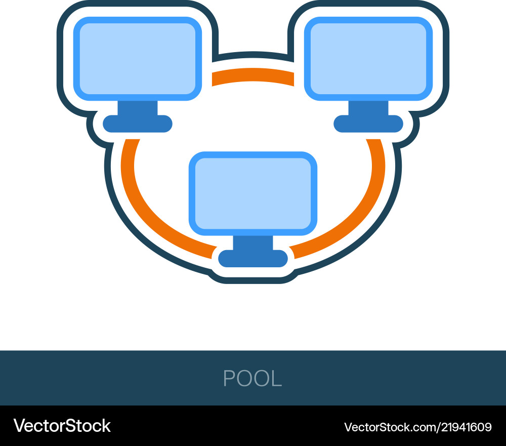 Bitcoin mining pool icon Vector Image