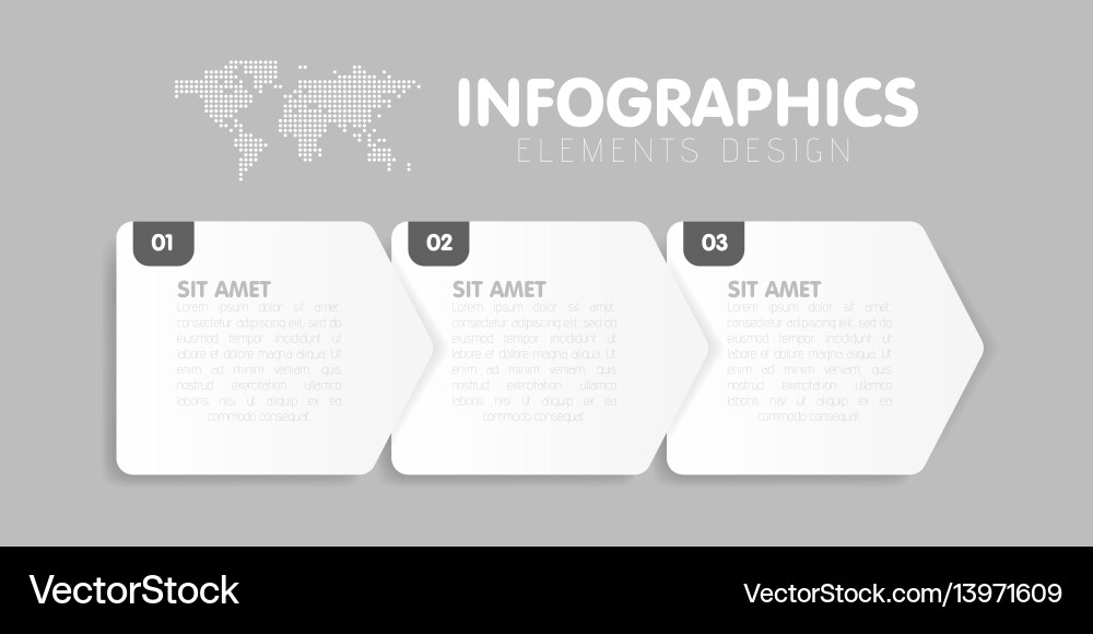 Business infographics template timeline with 3 Business infographics template timeline with 3 vector image