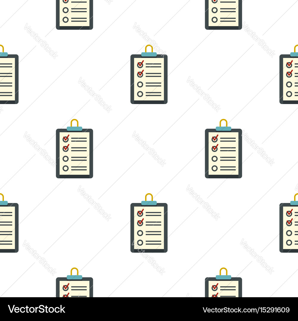 Clipboard with checklist pattern flat Vector Image