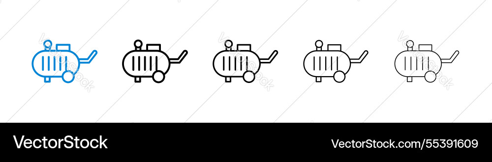 Compressor icons in five different stroke sizes Vector Image