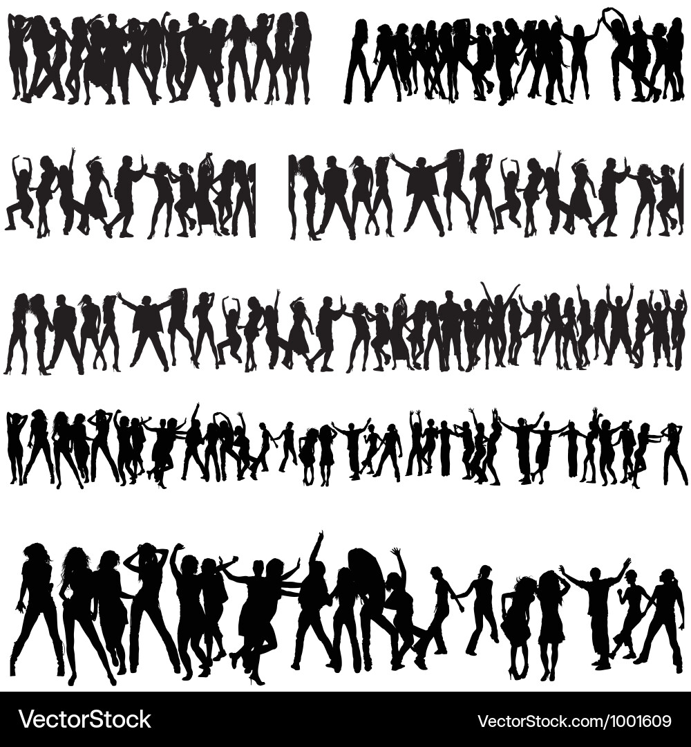 Crowd silhouettes Royalty Free Vector Image - VectorStock