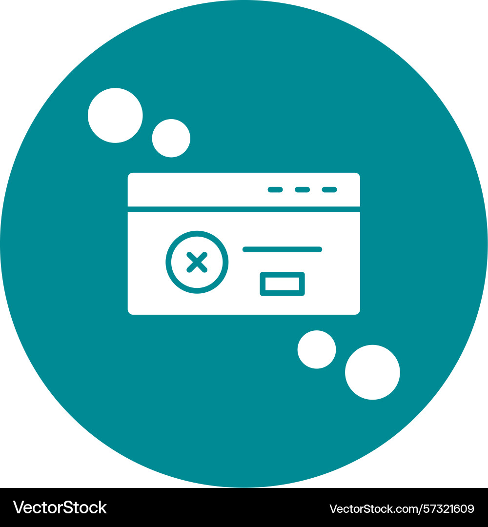 Dialog box error glyph circle icon Vector Image