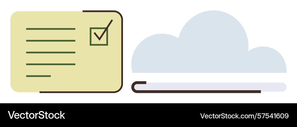 Digital checklist with cloud storage symbolizing Digital checklist with cloud storage symbolizing vector image