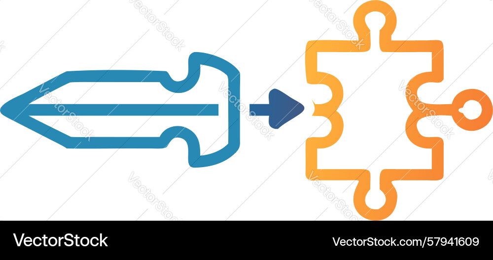 Directional Puzzle Path Solution Vector Image