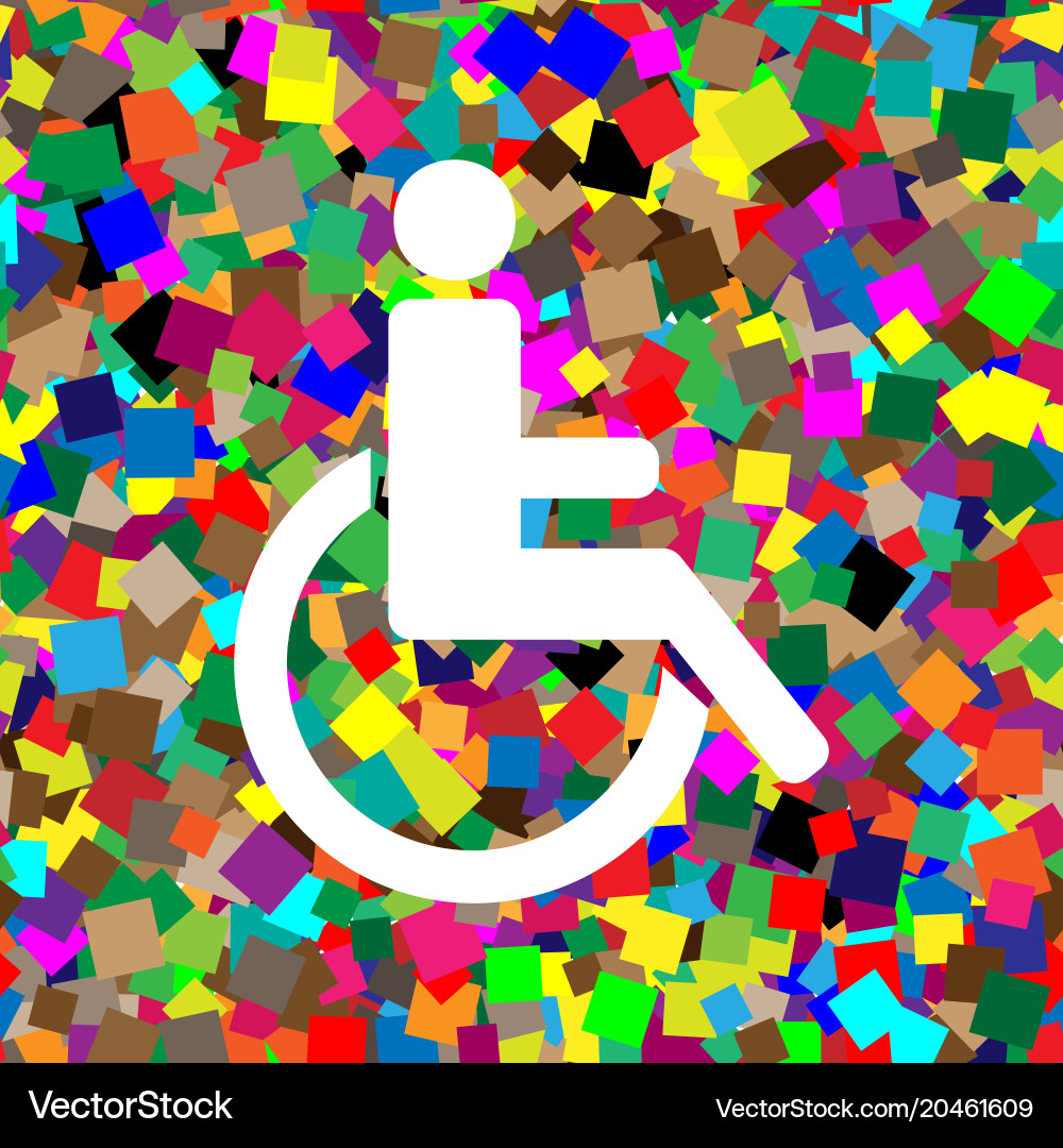 Disabled sign white icon Vector Image