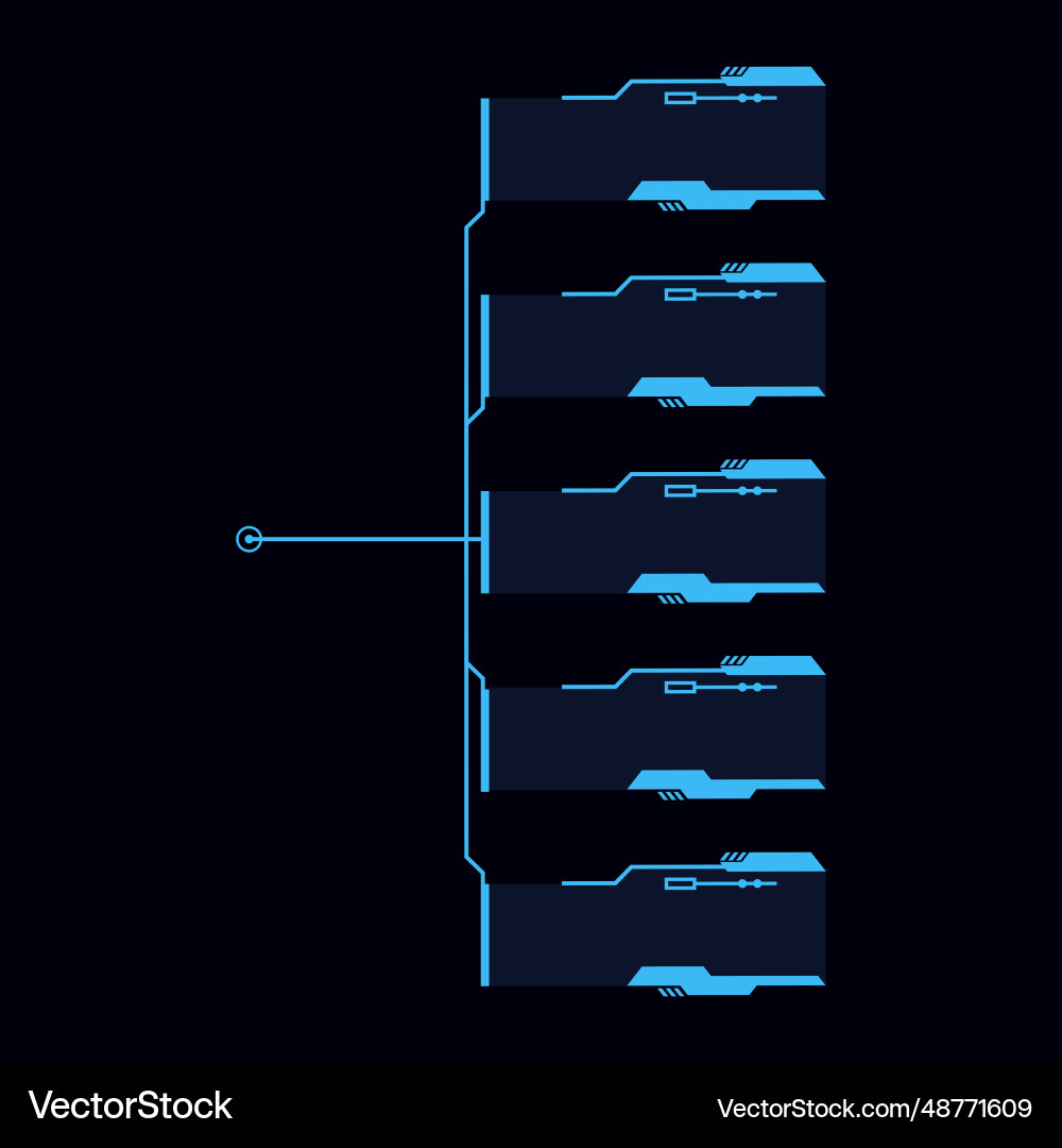 Futuristic root directory frame or list of files Futuristic root directory frame or list of files vector image