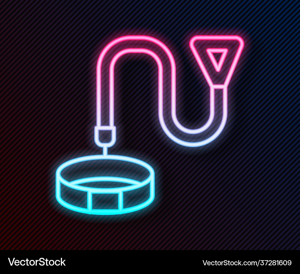 Glowing neon line collar with name tag icon Vector Image