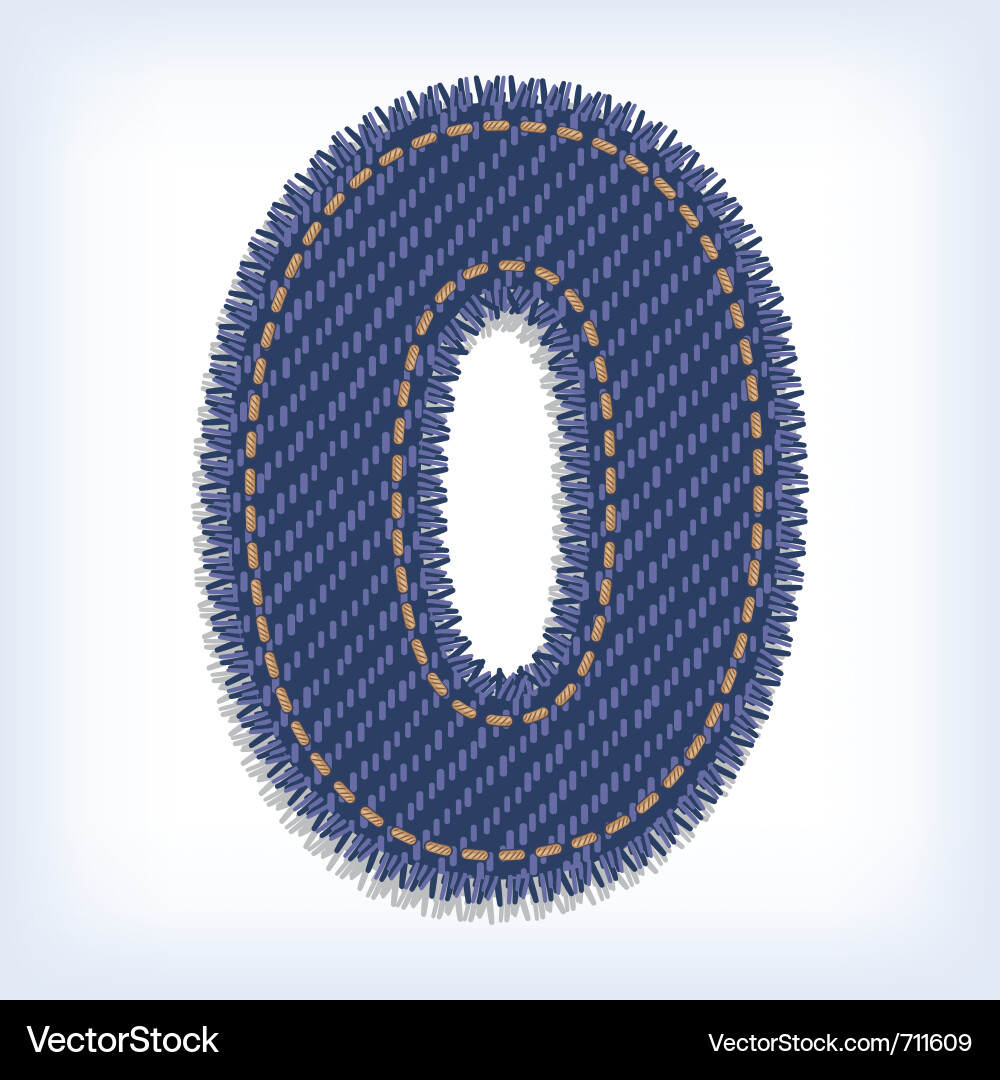 Jeans Alphabet Digit Vector Image