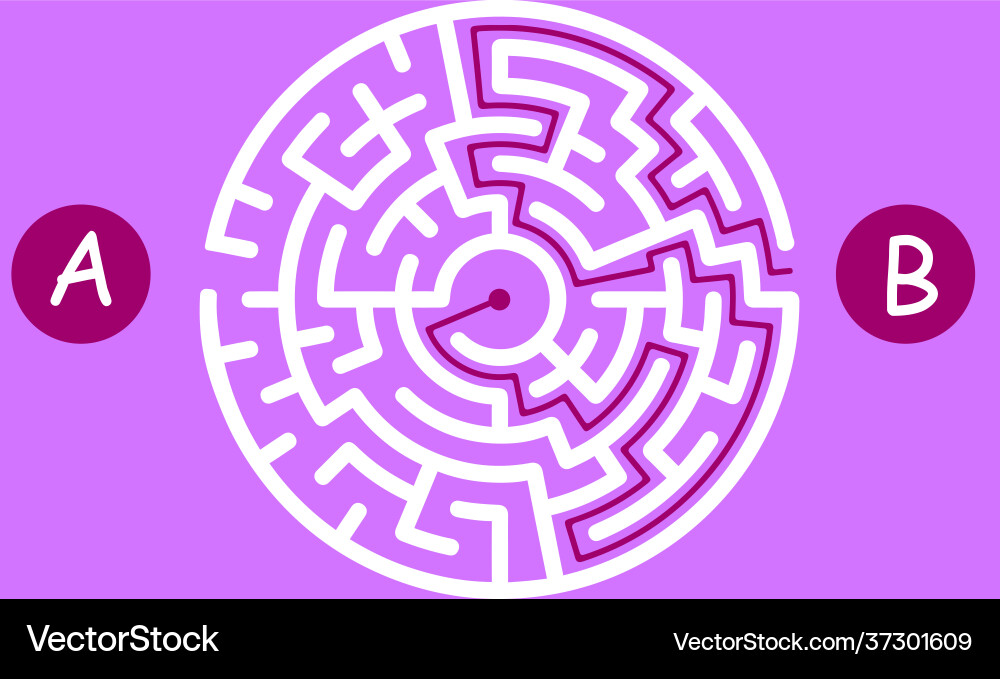 Labyrinth shape design element two entrance Labyrinth shape design element two entrance vector image