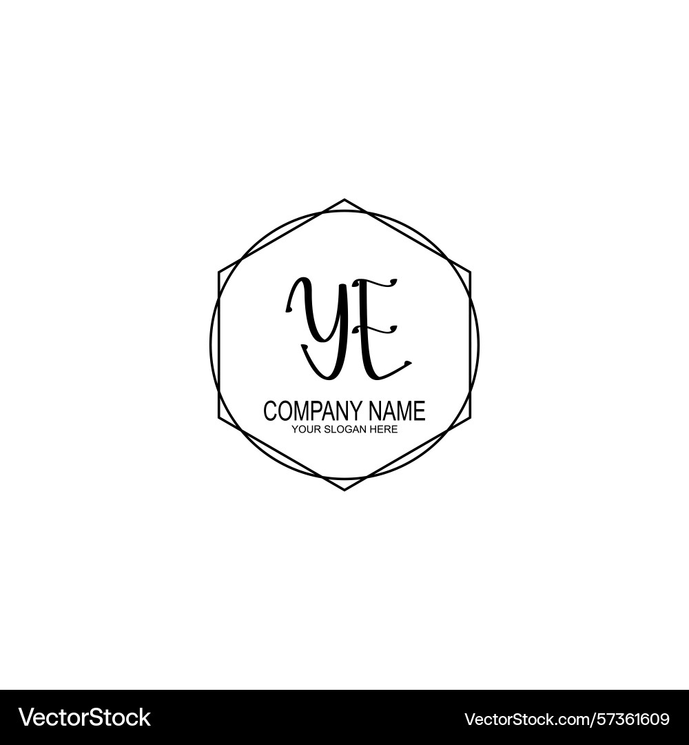 Minimalist handwritten ye initial logos with soft Minimalist handwritten ye initial logos with soft Vector Image