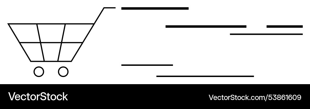 Minimalistic shopping cart with speed lines Minimalistic shopping cart with speed lines vector image
