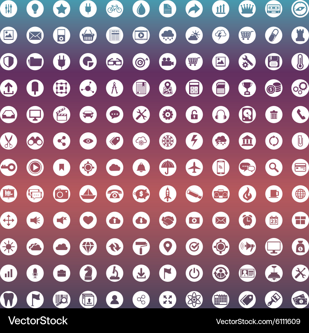 Modern Icon Set - UI & Web vector image