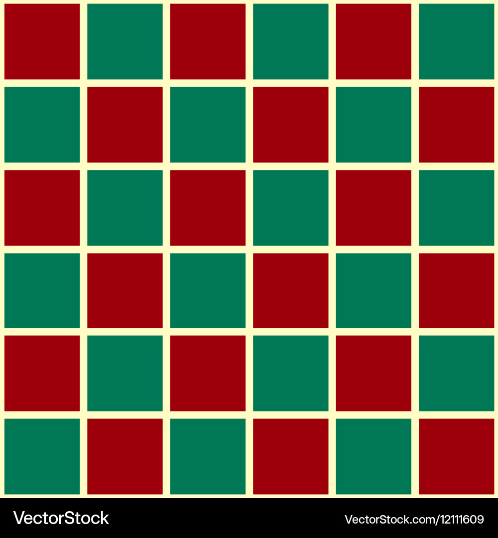 Red and Green Chessboard Pattern Vector Image