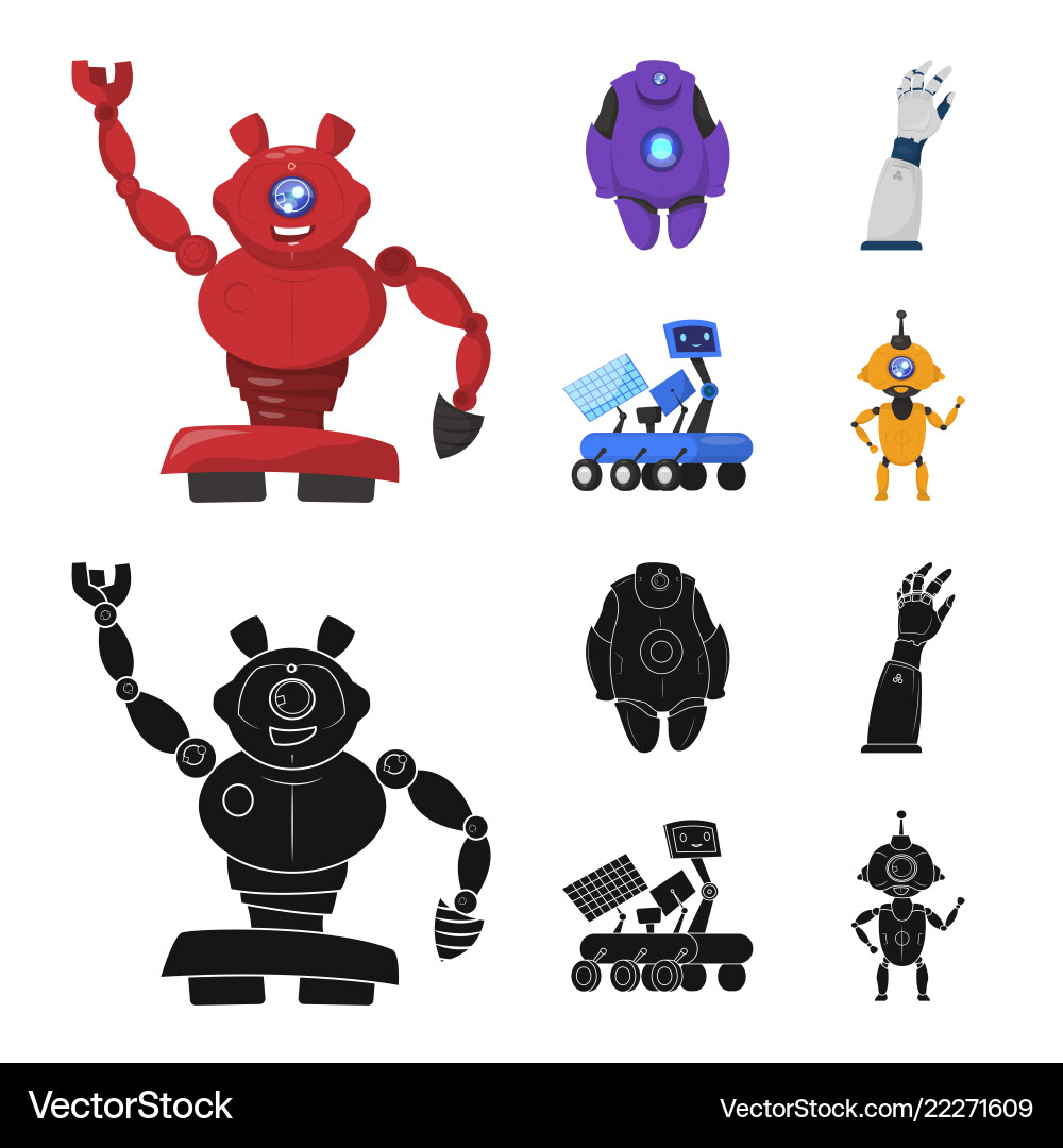 Robot and factory icon set Robot and factory icon set vector image