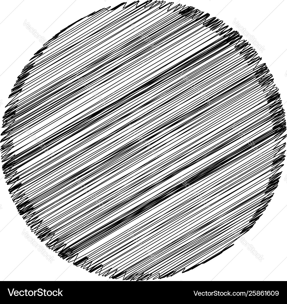 Scribble sketch circle sketchy circular shape vector image