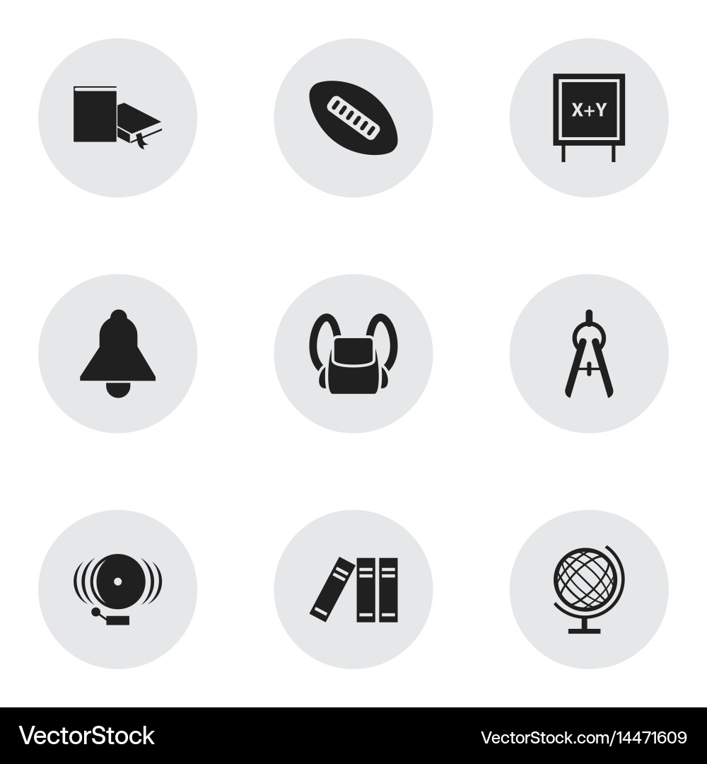 Set of 9 editable university icons includes vector image