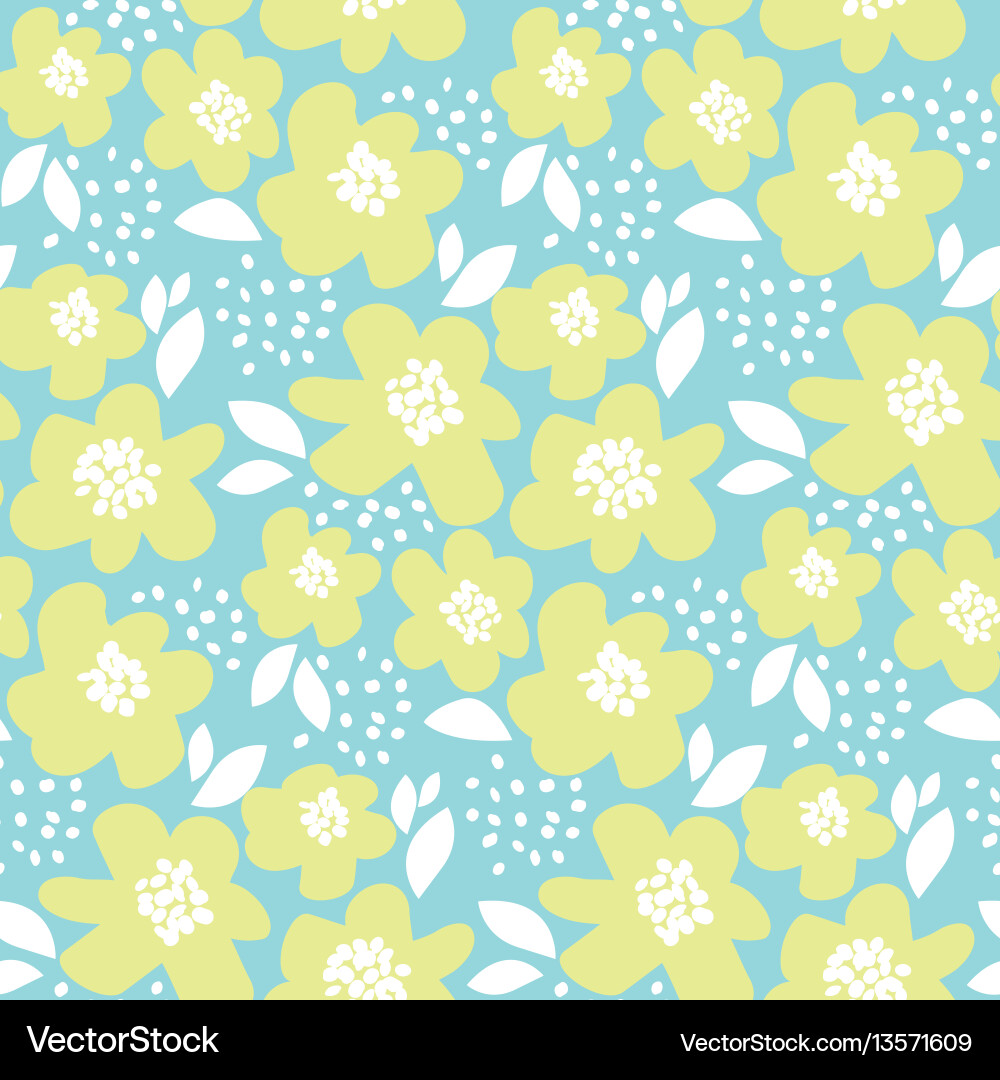 Summer floral in retro 60s style abstract hand Summer floral in retro 60s style abstract hand vector image