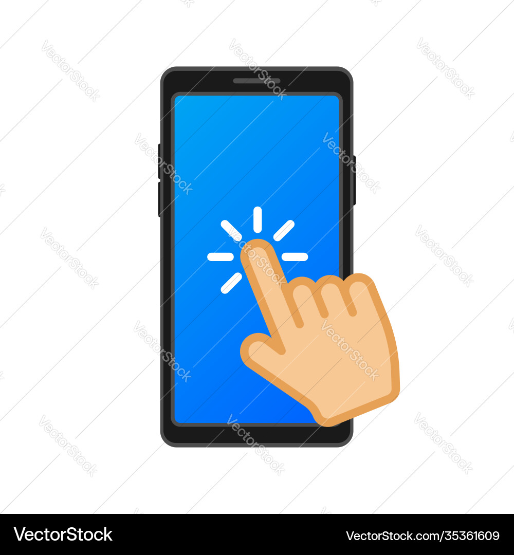 Tippen Sie auf das Symbol der Smartphone-Kommunikation Vektorbild