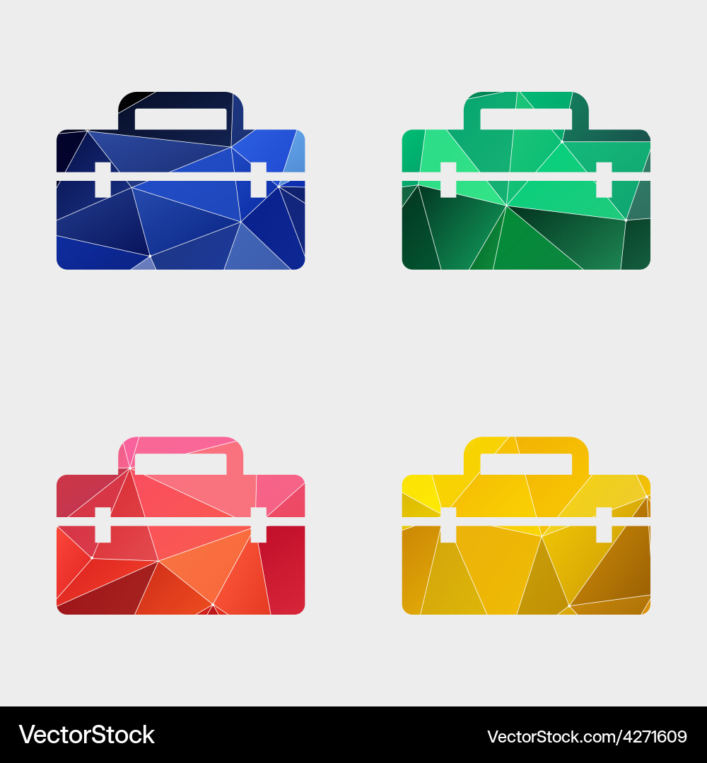 Tools box icon abstract triangle vector image