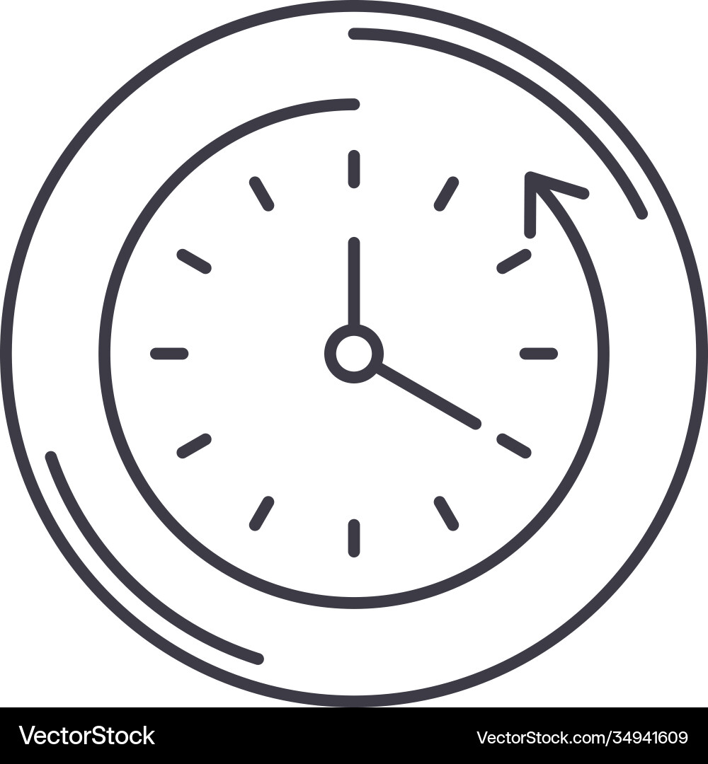 Turn off clock icon linear isolated Turn off clock icon linear isolated Vector Image