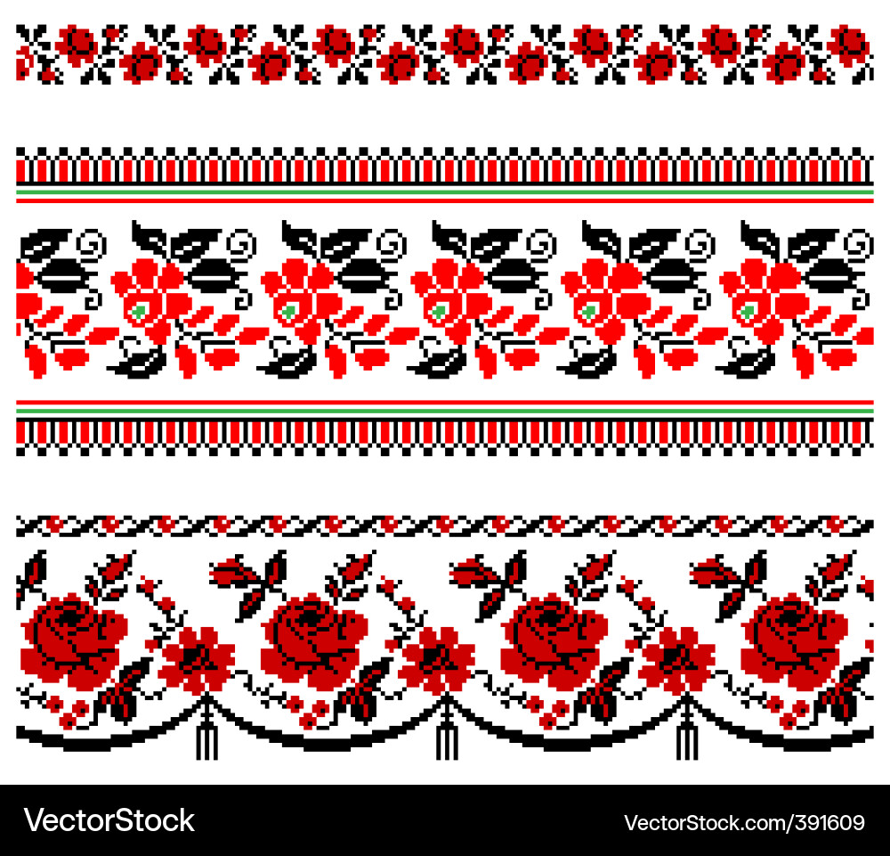 Ukrainian Embroidery Pattern vector image