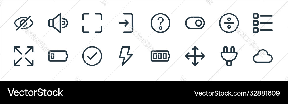 User interface line icons linear set quality User interface line icons linear set quality vector image