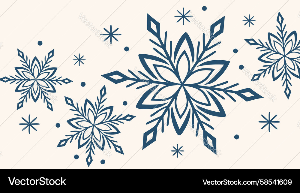 Winter Snowflake Pattern Vector Image