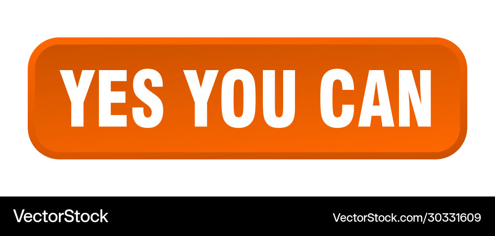 Yes you can button square 3d push Vector Image