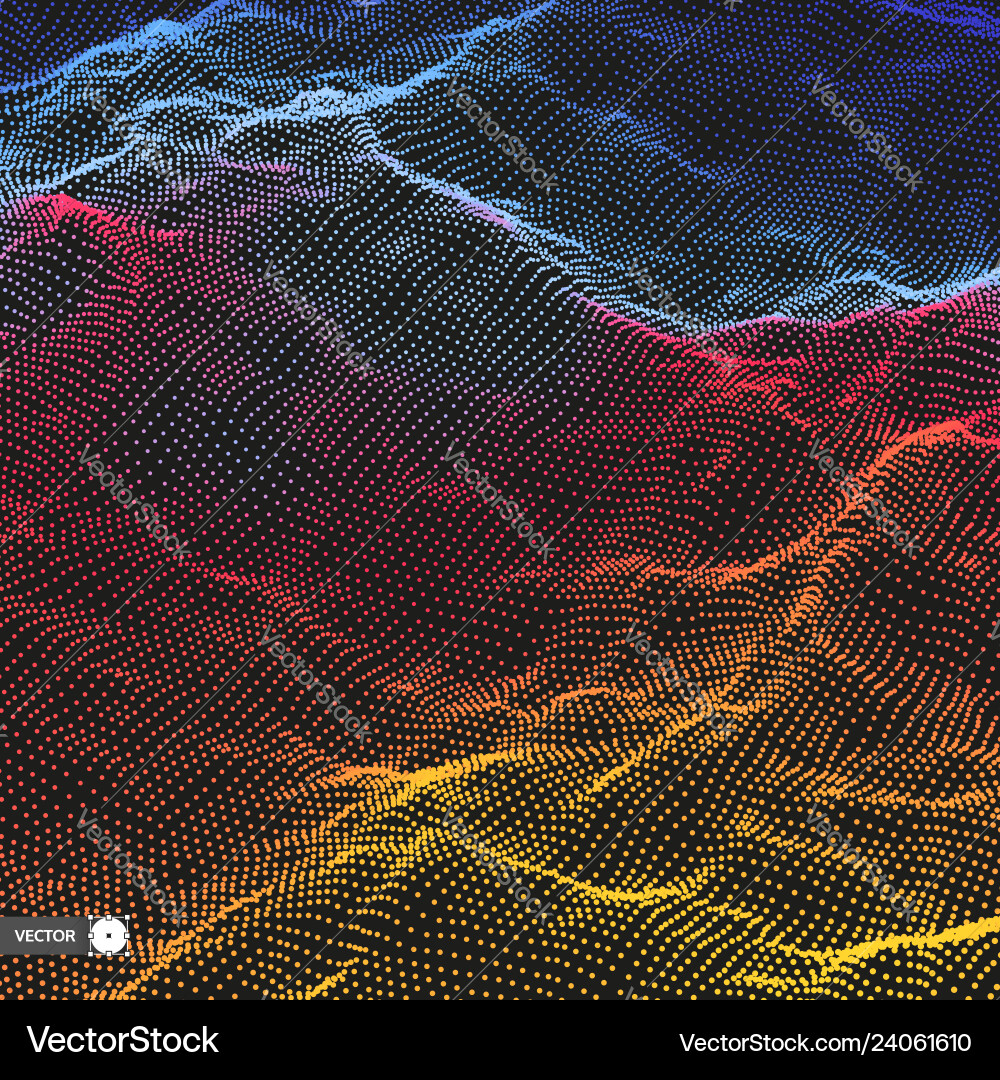 3d wave background ripple grid abstract with dot 3d wave background ripple grid abstract with dot vector image