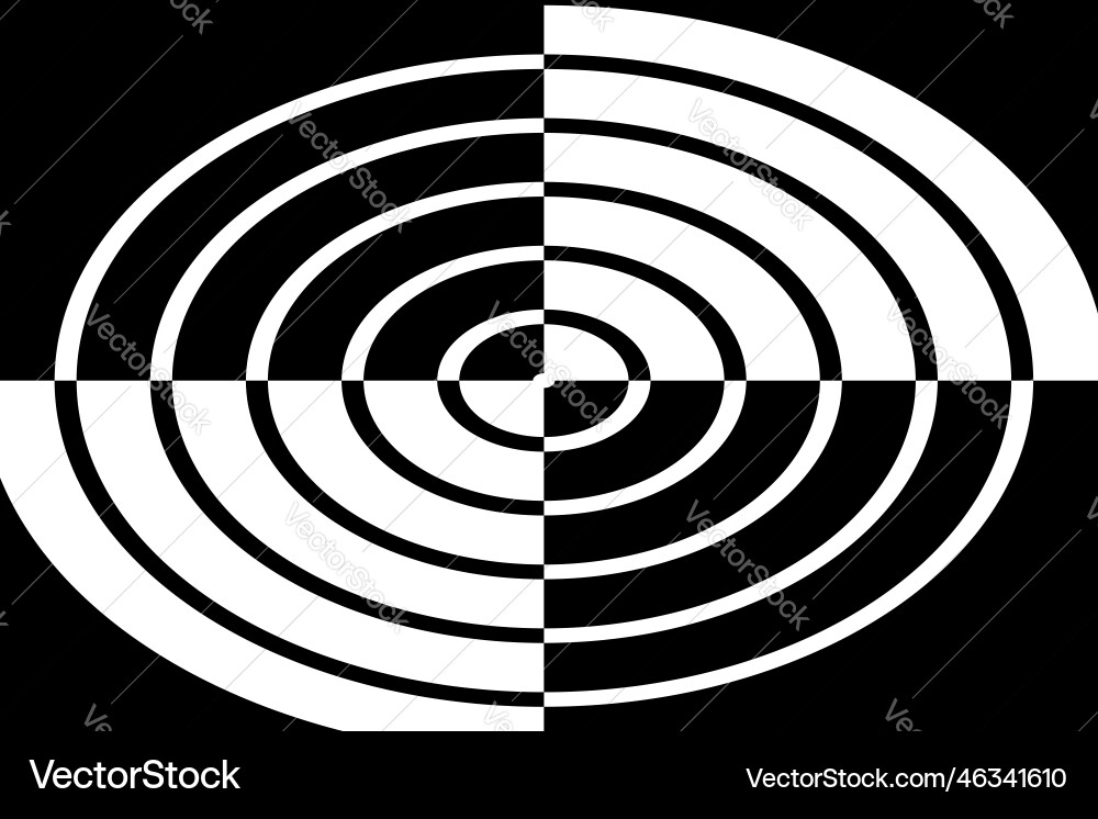 Abstract oval pattern on rectangle black Vector Image