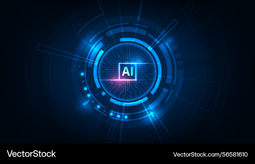 Artificial intelligence hardware microchip Artificial intelligence hardware microchip vector image