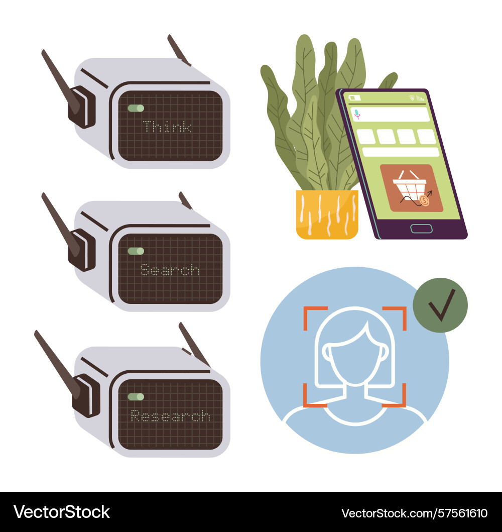 Artificial intelligence integration in shopping Vector Image