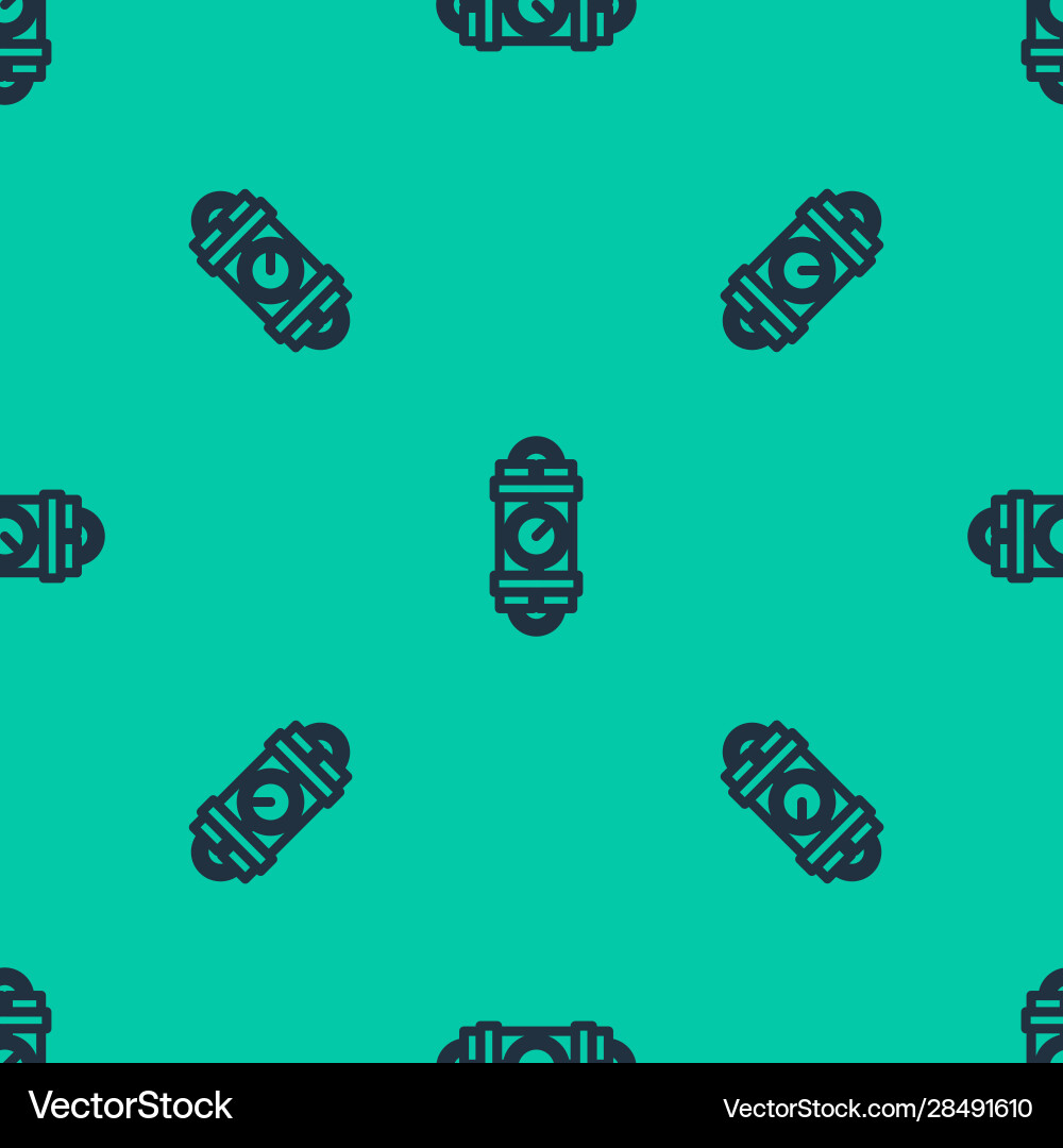 Blue line detonate dynamite bomb stick and timer Blue line detonate dynamite bomb stick and timer vector image