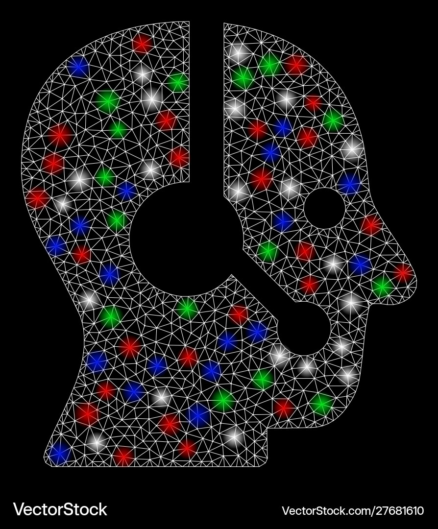 Bright mesh network operator with light spots Vector Image