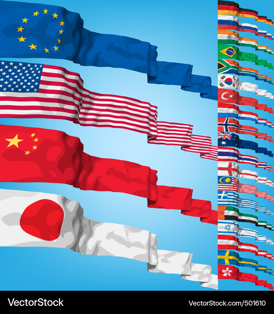 Collection of World Flags Vector Image