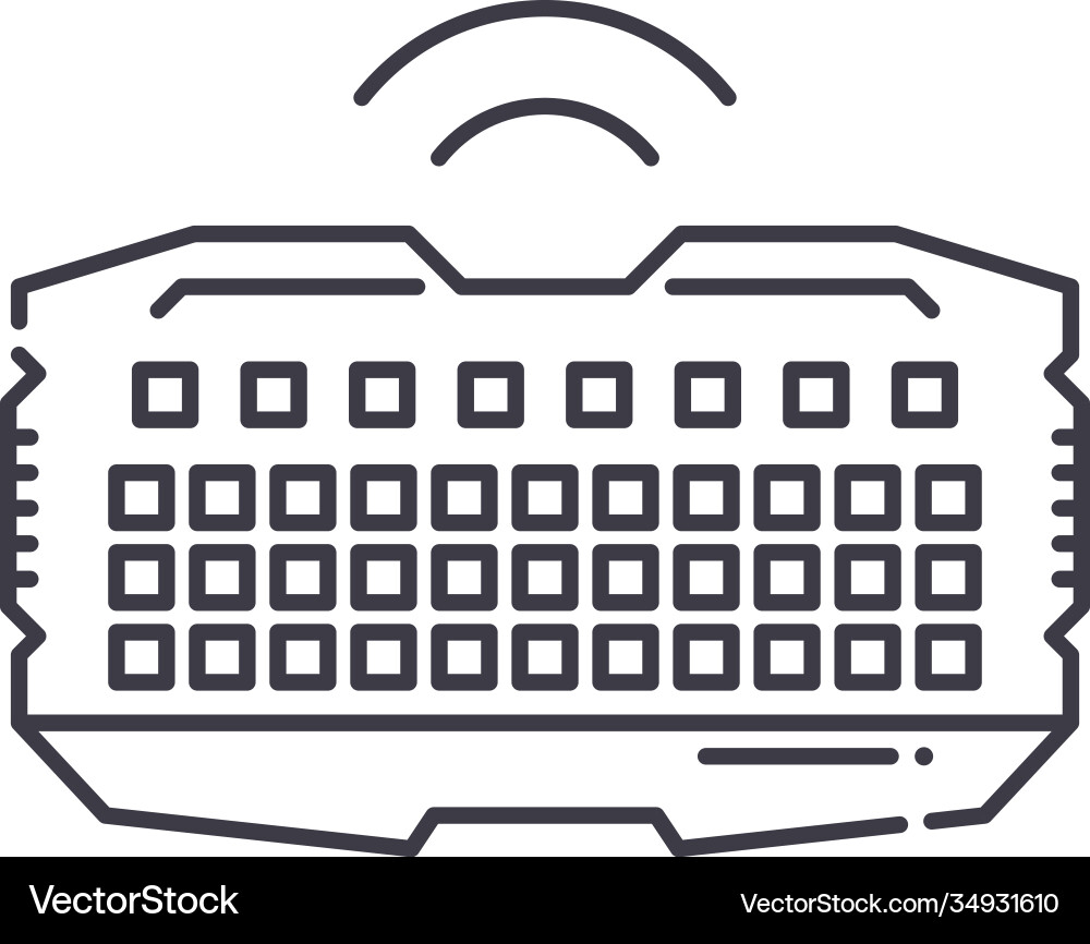 Computer keyboard icon linear isolated Vector Image